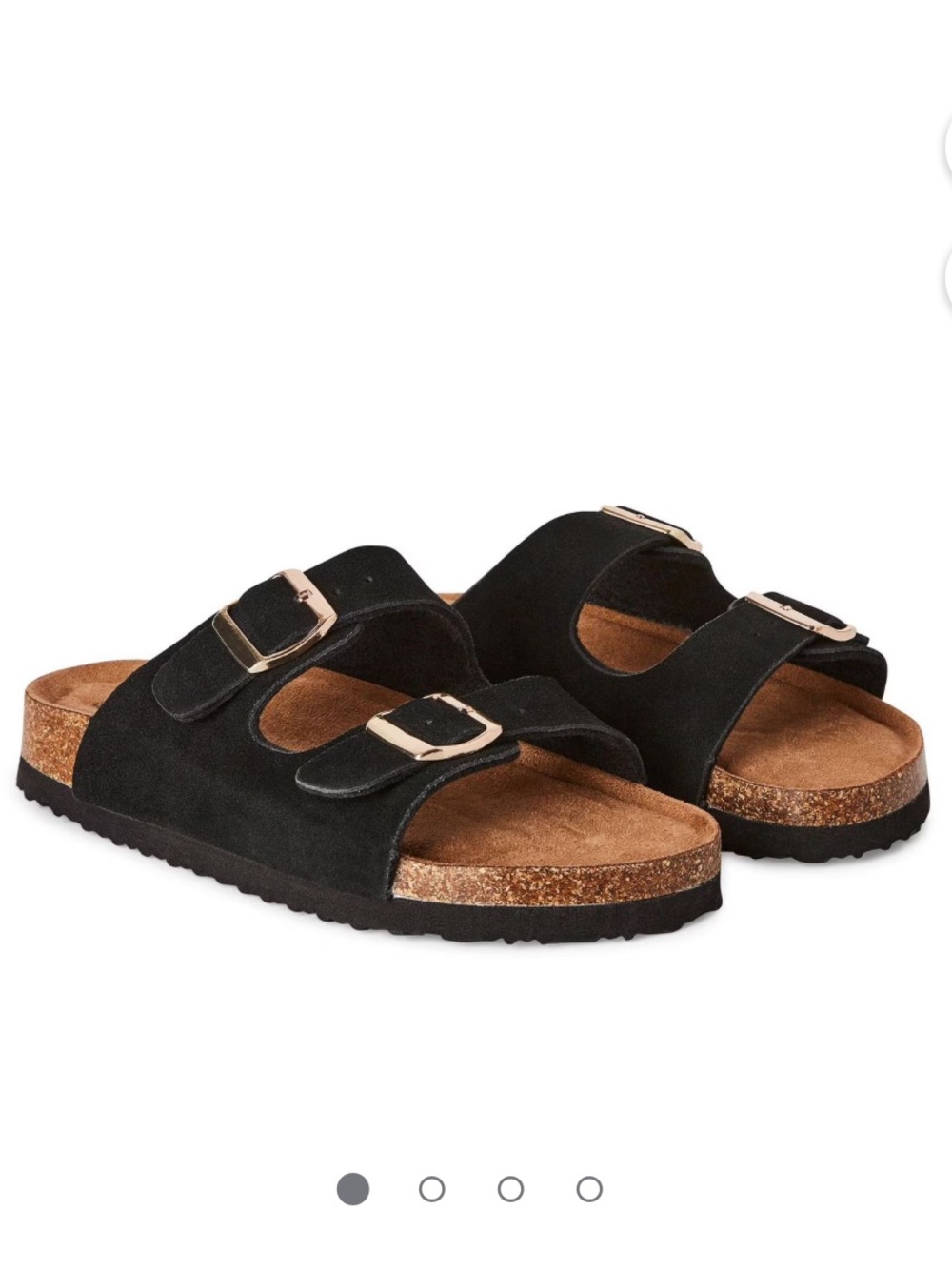 NWOT Time And Tru Black Double-Buckle Slide Sandals